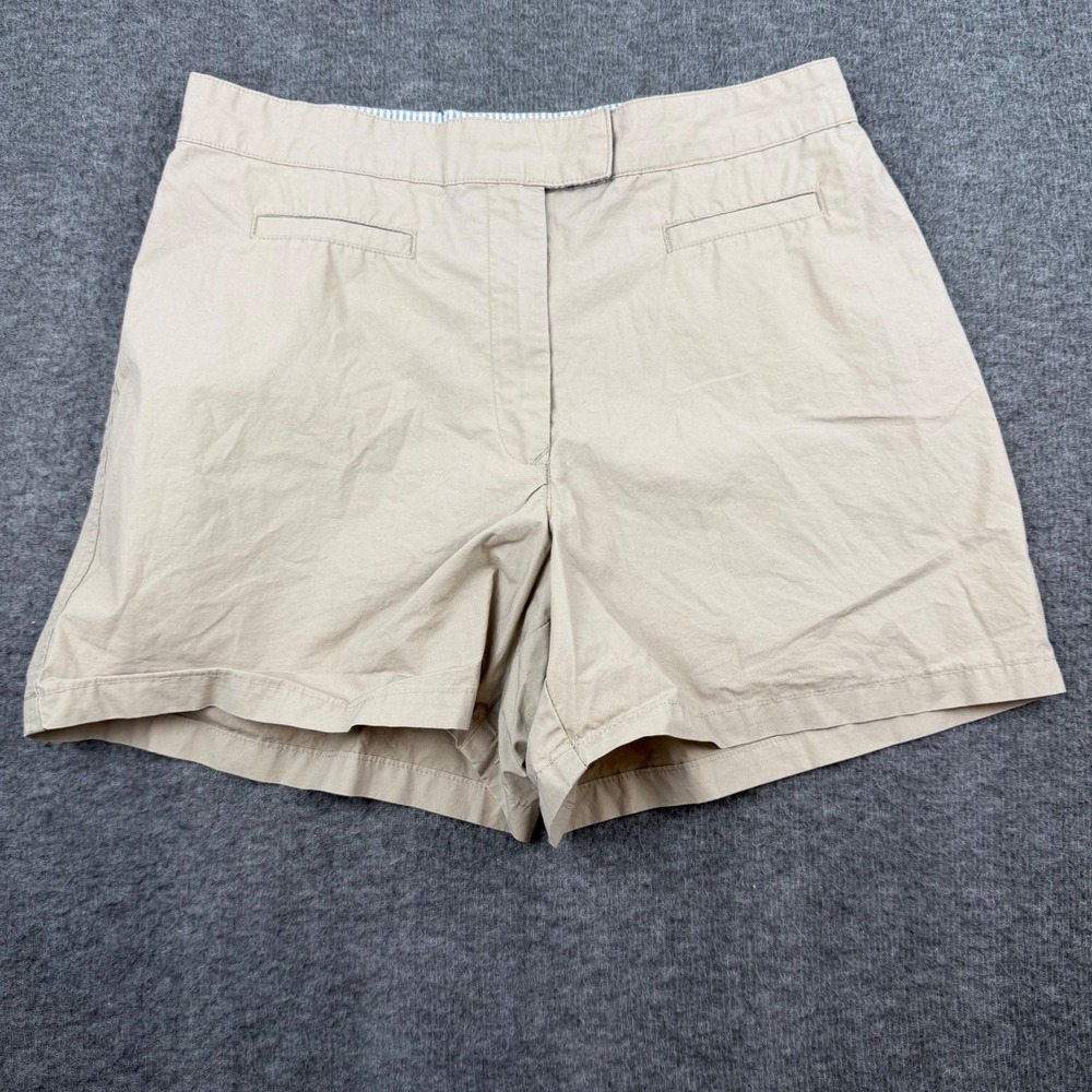 Tommy Hilfiger Chino Shorts Women's 6 Beige Tan Cotton Preppy Mid Rise Flat